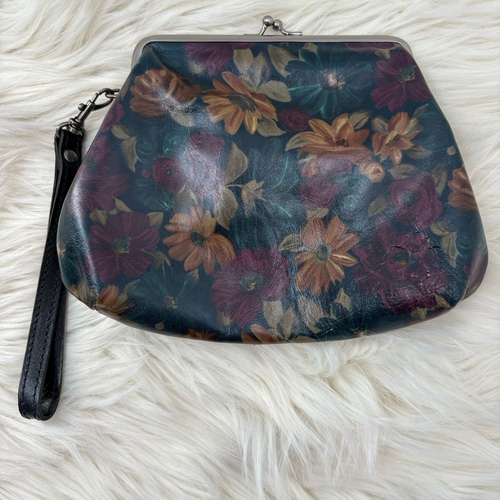 Patricia Nash Cassini Clutch Kisslock‎ Wristlet Peruvian Painting Leather